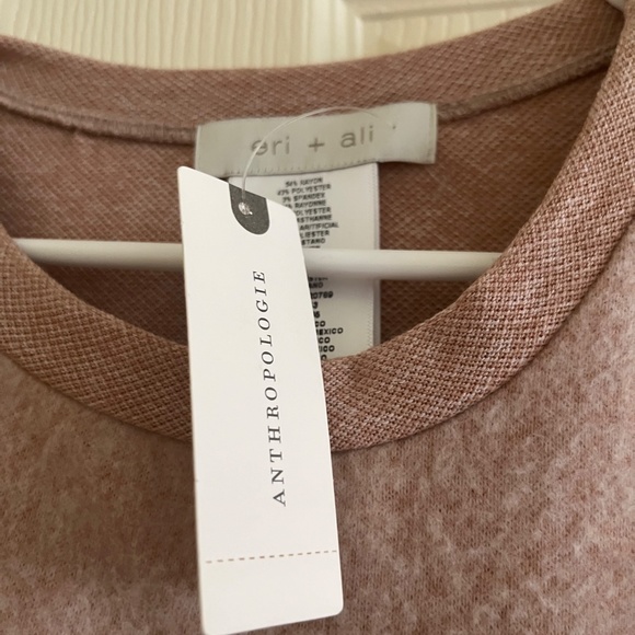 Eri and Ali fuzzy blush pink sweater with front tie - Picture 2 of 5